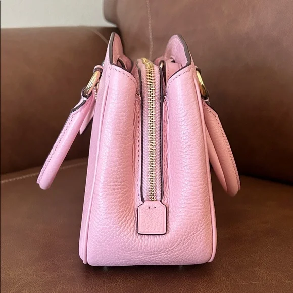 Coach Powder Pink Pebbled Leather Savannah Satchel - Picture 7 of 14